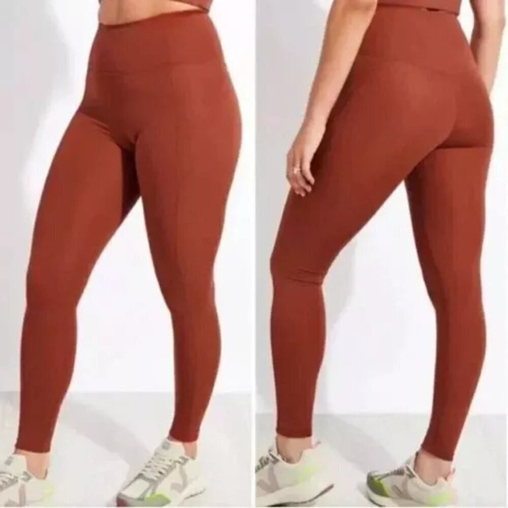 Girlfriend Collective Rust Orange Compressive High-Rise Leggings 31805